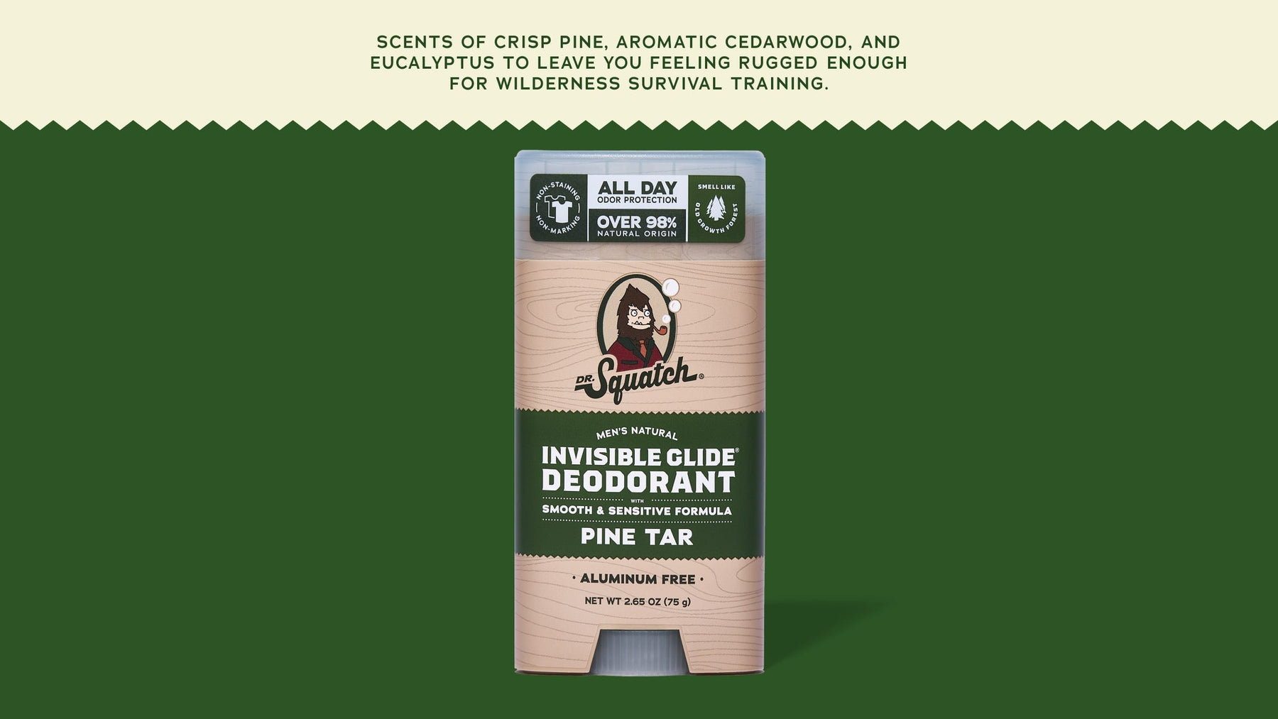 Pine Tar Invisible Glide Deodorant - Daily Scent