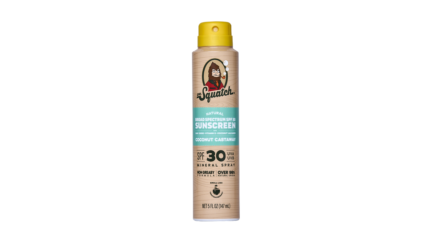 Dr. Squatch Spray | SPF 30 UVA/UVB Protection | Non-Greasy Mineral Sunscreen for Men - Clean Comfort
