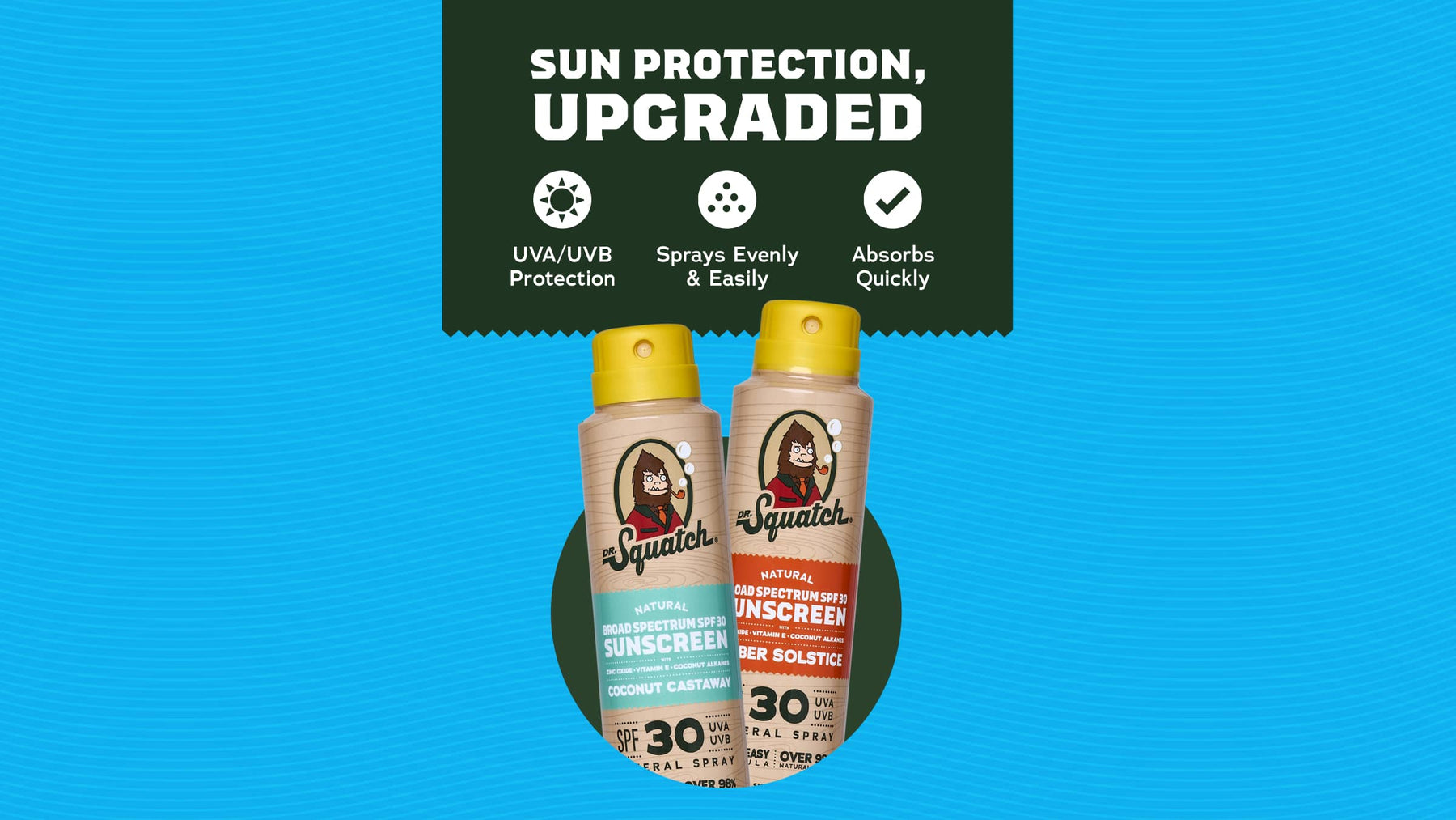 Dr. Squatch Spray 2-Pack | SPF 30 UVA/UVB Protection | Non-Greasy Mineral Sunscreen for Men - Daily Set