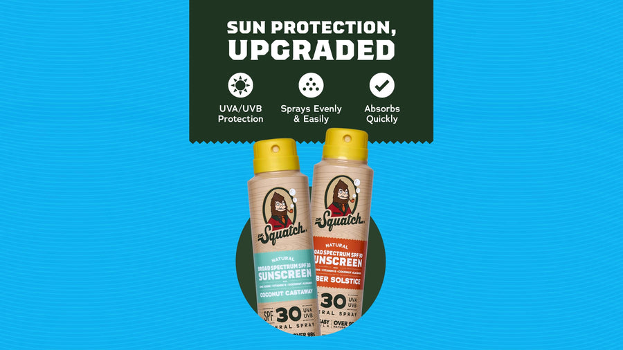 Dr. Squatch Spray 2-Pack | SPF 30 UVA/UVB Protection | Non-Greasy Mineral Sunscreen for Men - Daily Set