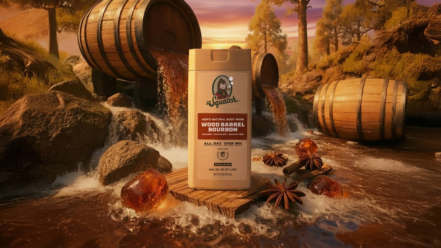 14 oz Wood Barrel Bourbon Body Wash - Modern Blend